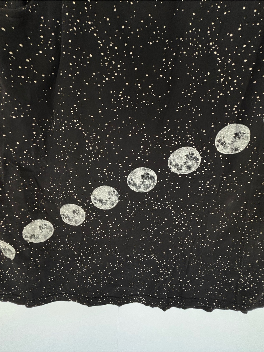 Svaha 100% organic cotton Boho Moon Phase Black A-Line Skirt XL whimsy goth - Picture 4 of 11